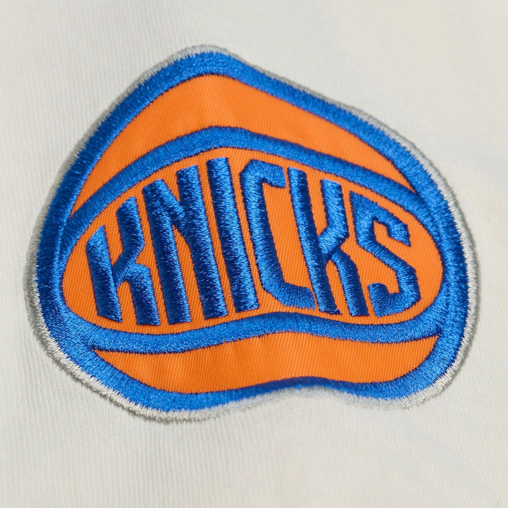 New York Knicks Hardwood Classics Chainstitch Premium T-Shirt Cream - NBA