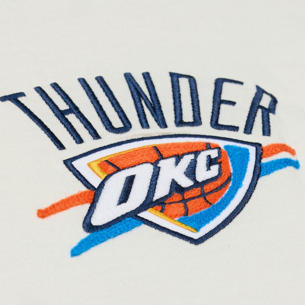 Oklahoma City Thunder Hardwood Classics Chainstitch Premium T-Shirt Cream - NBA