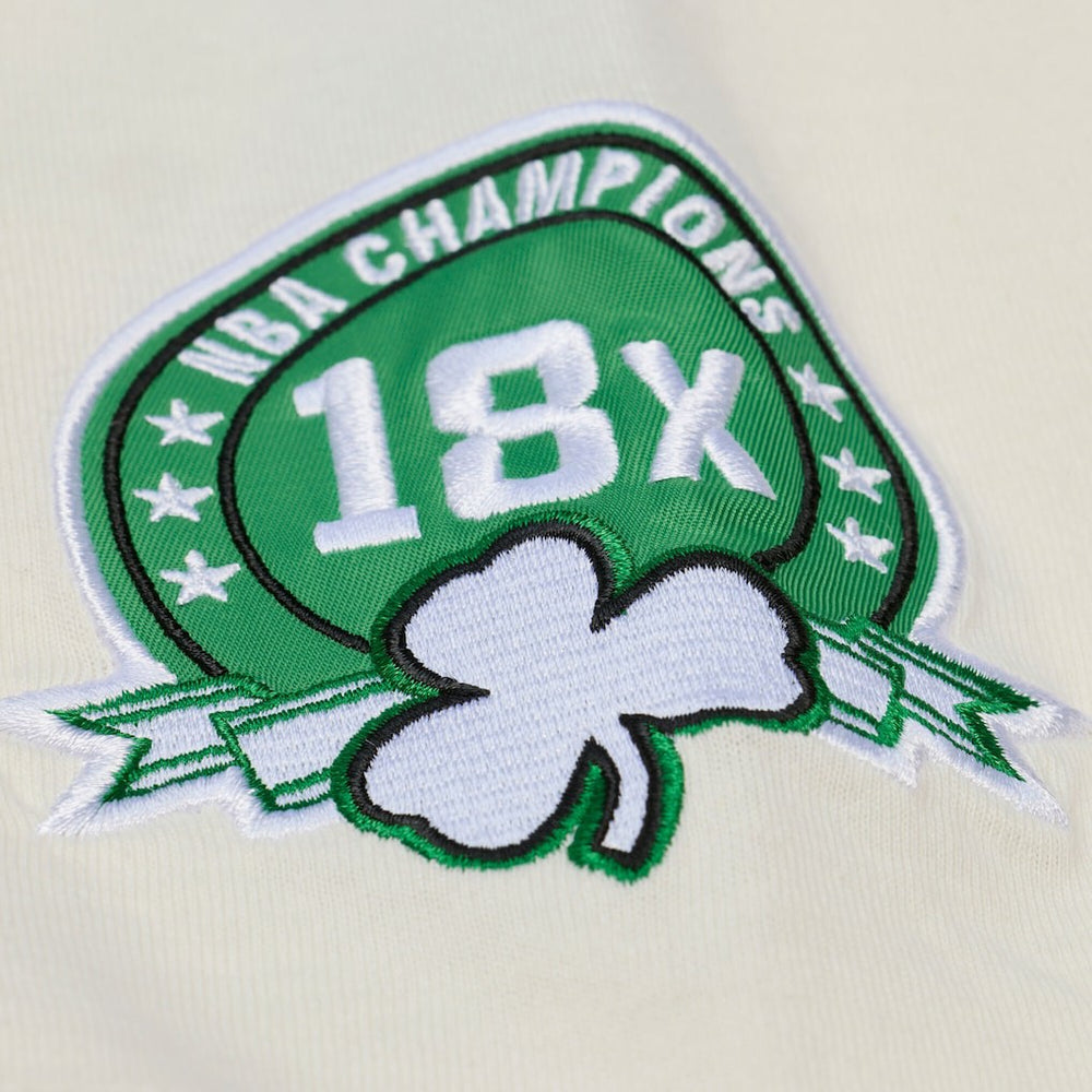 Boston Celtics Hardwood Classics Chainstitch Premium T-Shirt Cream - NBA