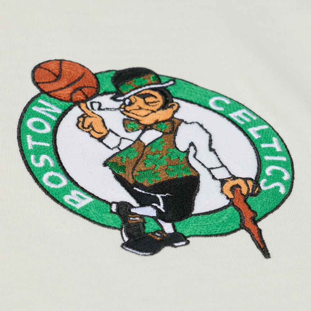 Boston Celtics Hardwood Classics Chainstitch Premium T-Shirt Cream - NBA