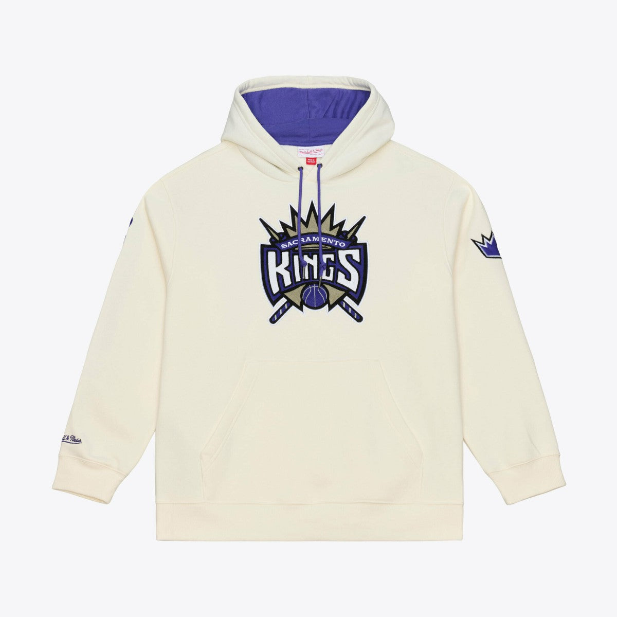 Sacramento Kings Hardwood Classics Chainstitch Premium Fleece Hoodie Cream - NBA