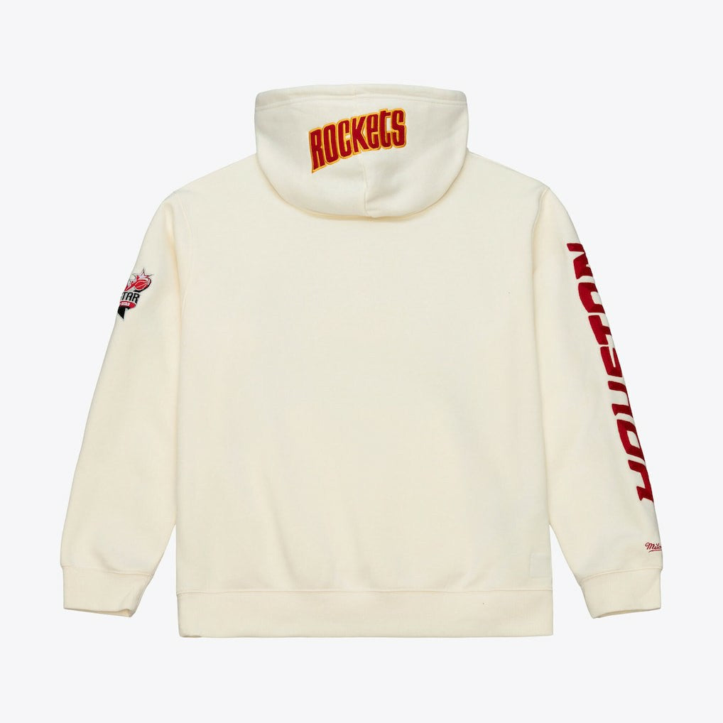 Houston Rockets Hardwood Classics Chainstitch Premium Fleece Hoodie Cream - NBA