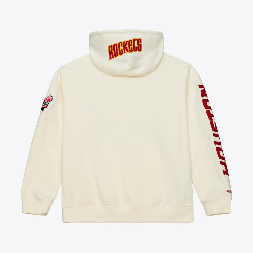 Houston Rockets Hardwood Classics Chainstitch Premium Fleece Hoodie Cream - NBA