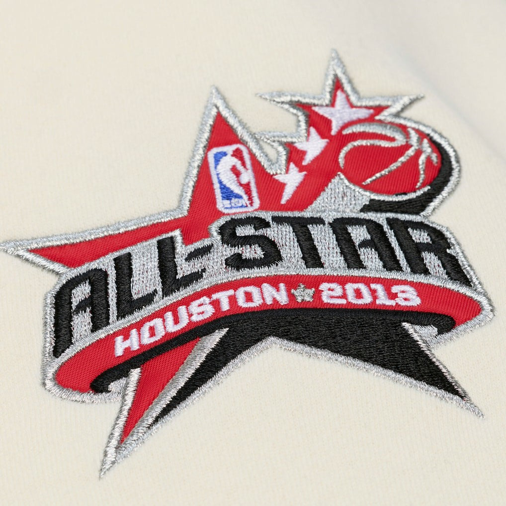 Houston Rockets Hardwood Classics Chainstitch Premium Fleece Hoodie Cream - NBA