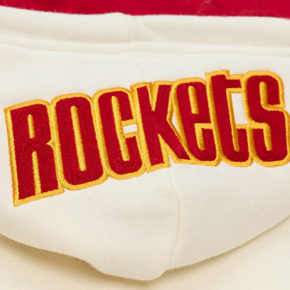 Houston Rockets Hardwood Classics Chainstitch Premium Fleece Hoodie Cream - NBA