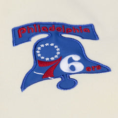 Philadelphia 76ers Hardwood Classics Chainstitch Premium Fleece Hoodie Cream - NBA