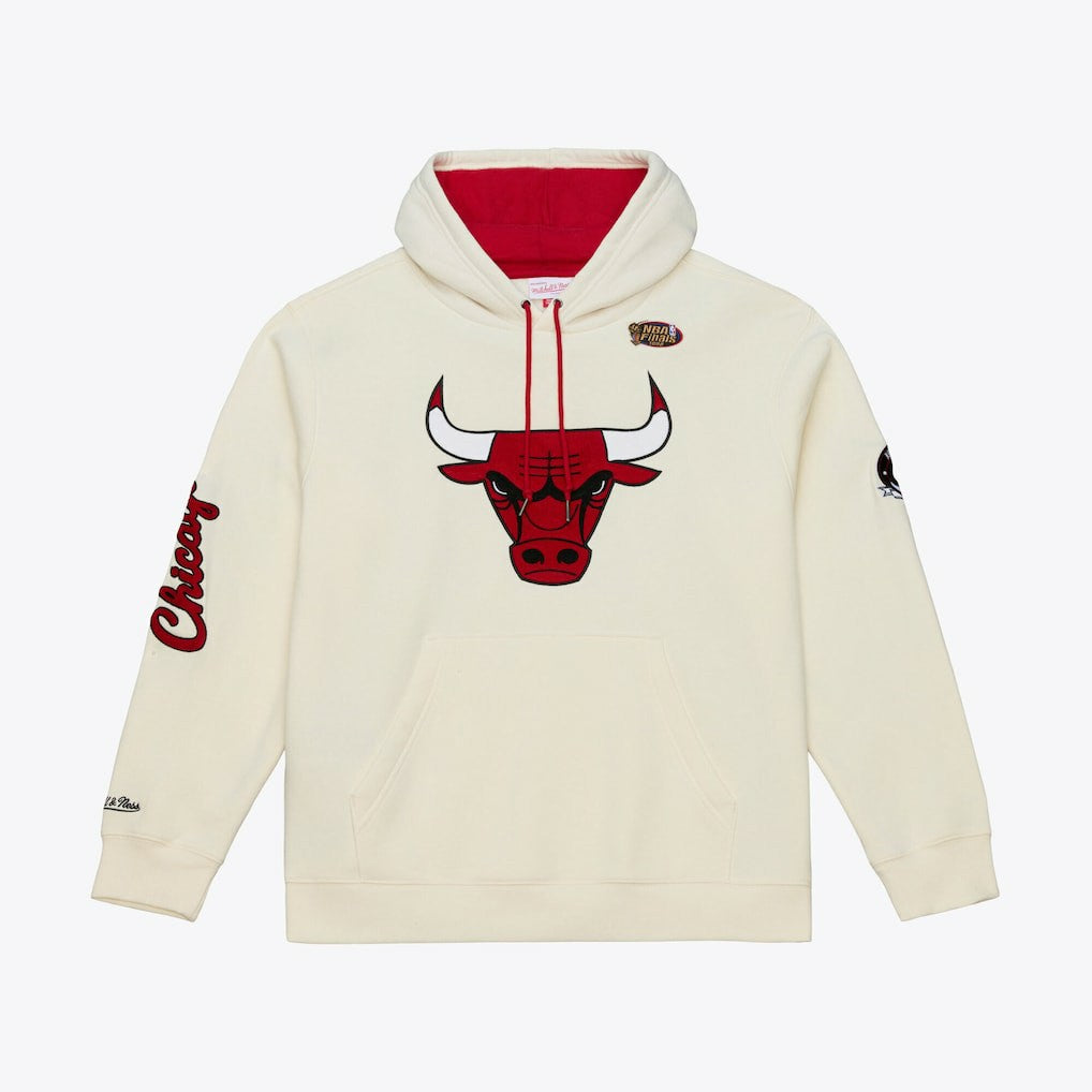 Chicago Bulls Hardwood Classics Chainstitch Premium Fleece Hoodie Cream - NBA