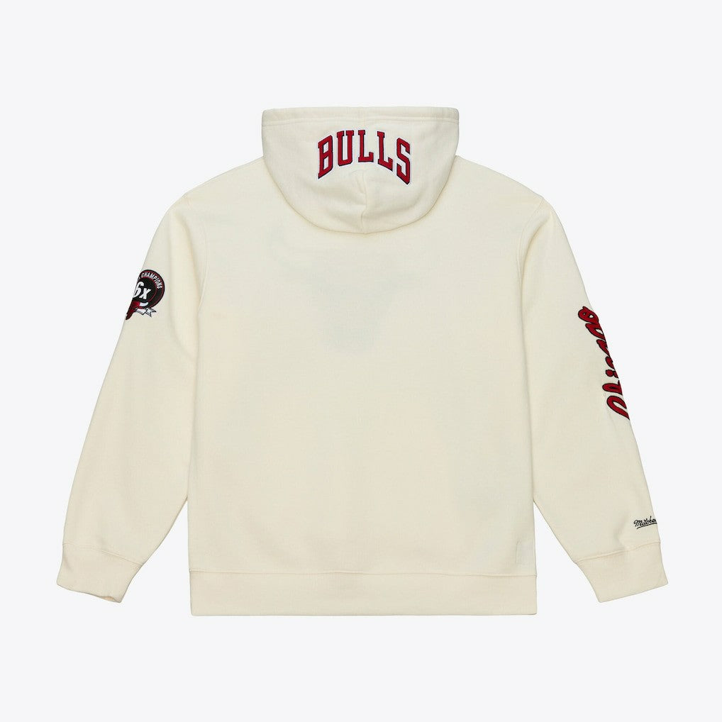Chicago Bulls Hardwood Classics Chainstitch Premium Fleece Hoodie Cream - NBA
