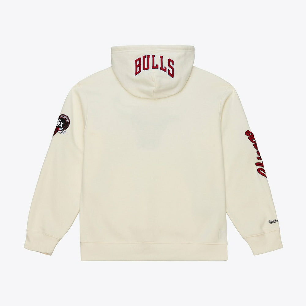 Chicago Bulls Hardwood Classics Chainstitch Premium Fleece Hoodie Cream - NBA