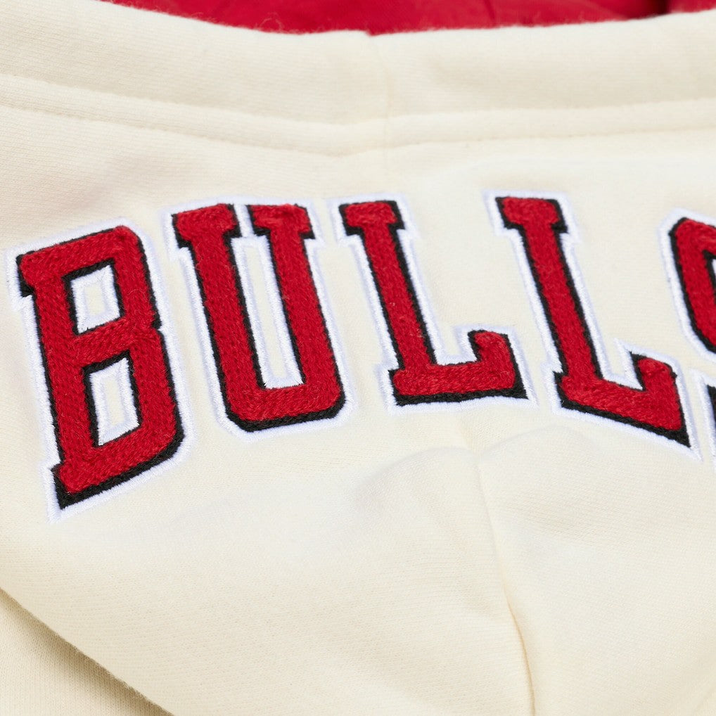 Chicago Bulls Hardwood Classics Chainstitch Premium Fleece Hoodie Cream - NBA