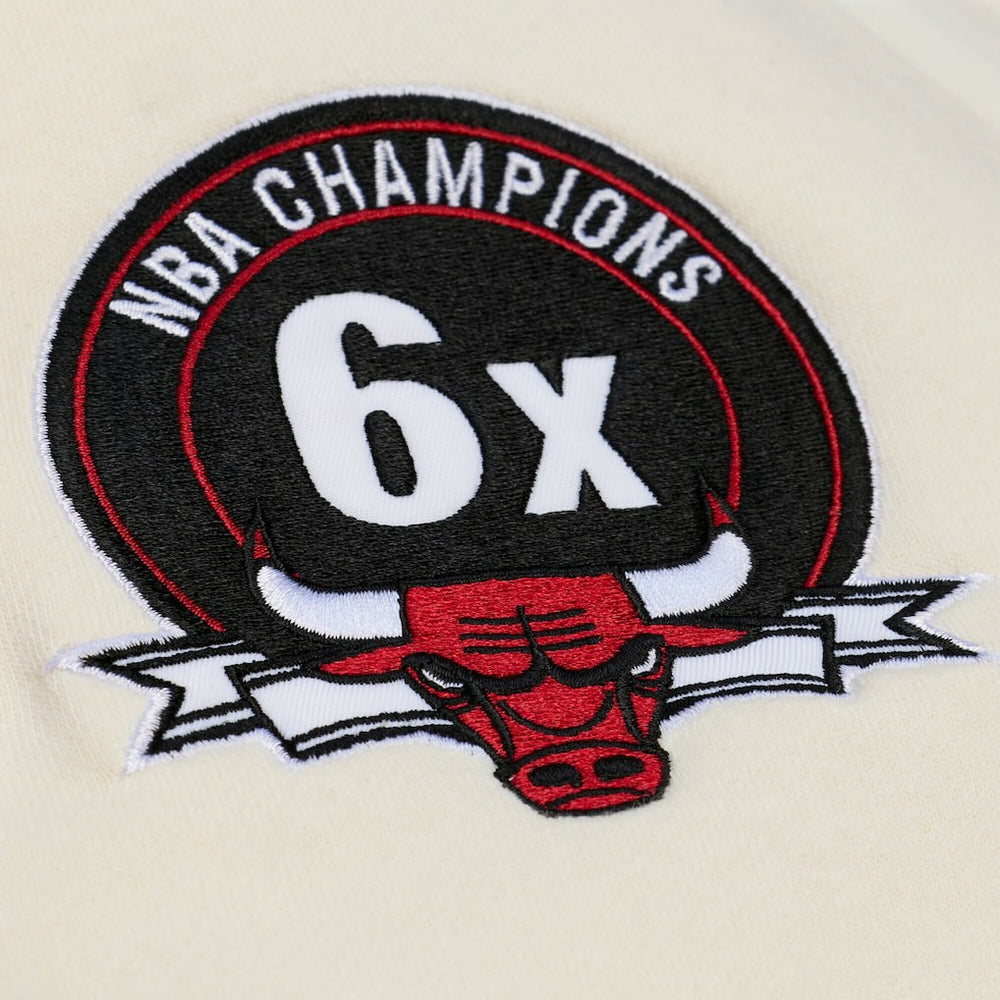 Chicago Bulls Hardwood Classics Chainstitch Premium Fleece Hoodie Cream - NBA