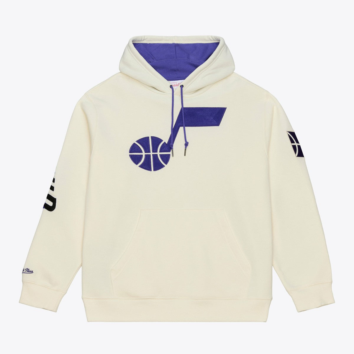 Utah Jazz Hardwood Classics Chainstitch Premium Fleece Hoodie Cream - NBA