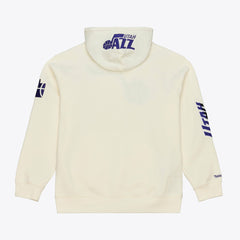 Utah Jazz Hardwood Classics Chainstitch Premium Fleece Hoodie Cream - NBA
