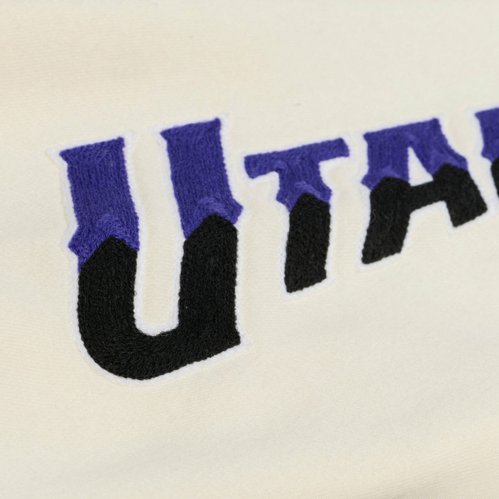 Utah Jazz Hardwood Classics Chainstitch Premium Fleece Hoodie Cream - NBA