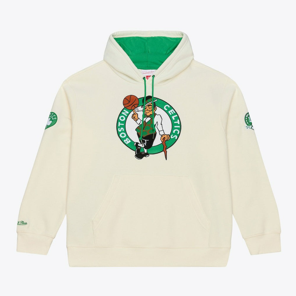 Boston Celtics Hardwood Classics Chainstitch Premium Fleece Hoodie Cream - NBA