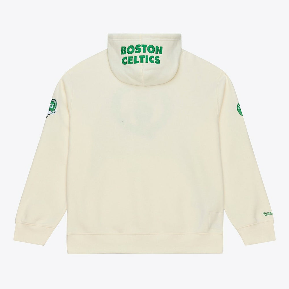 Boston Celtics Hardwood Classics Chainstitch Premium Fleece Hoodie Cream - NBA