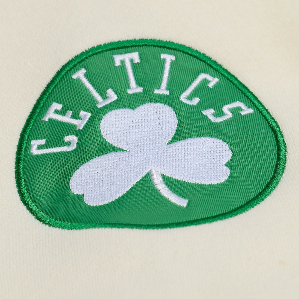 Boston Celtics Hardwood Classics Chainstitch Premium Fleece Hoodie Cream - NBA