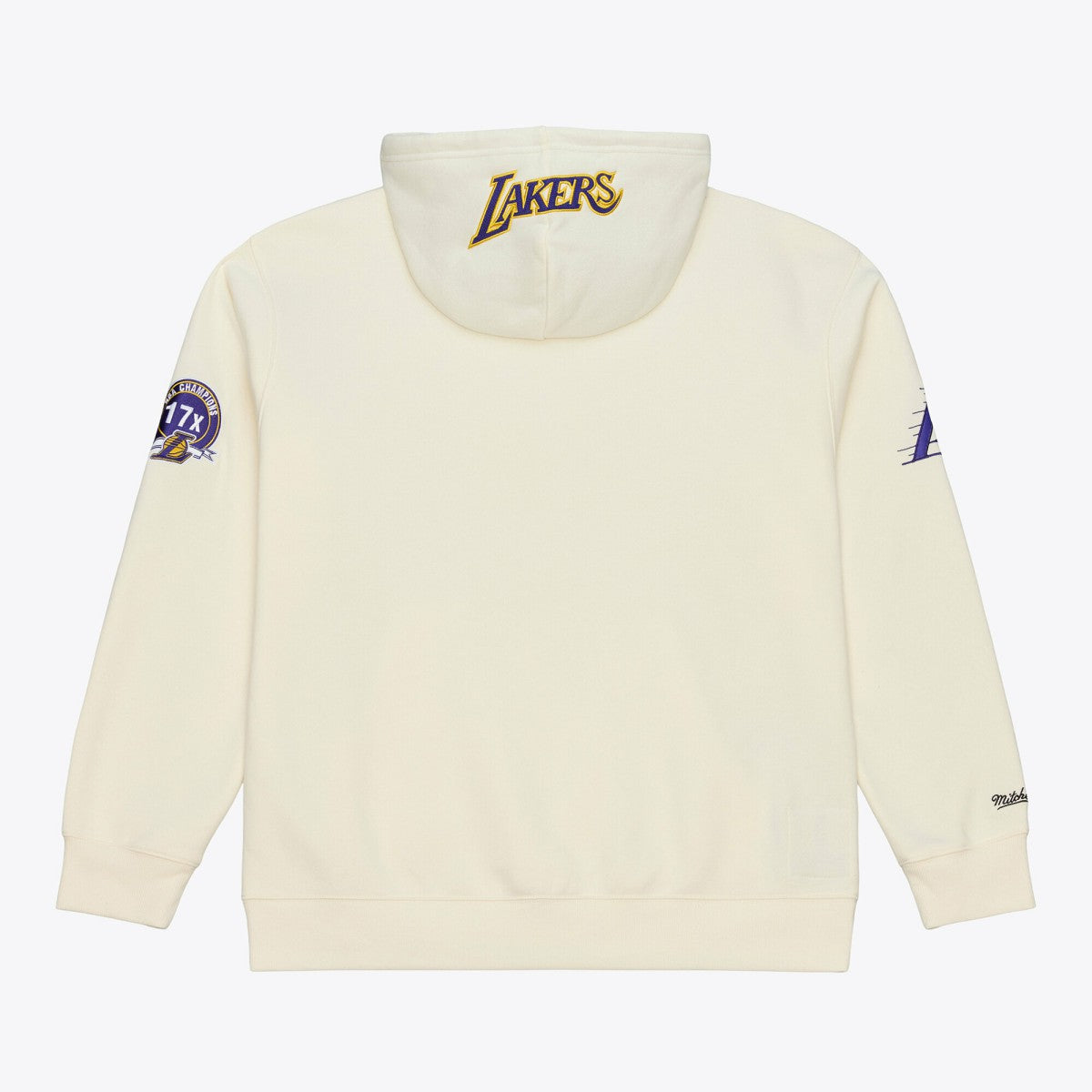 Los Angeles Lakers Hardwood Classics Chainstitch Premium Fleece Hoodie Cream - NBA