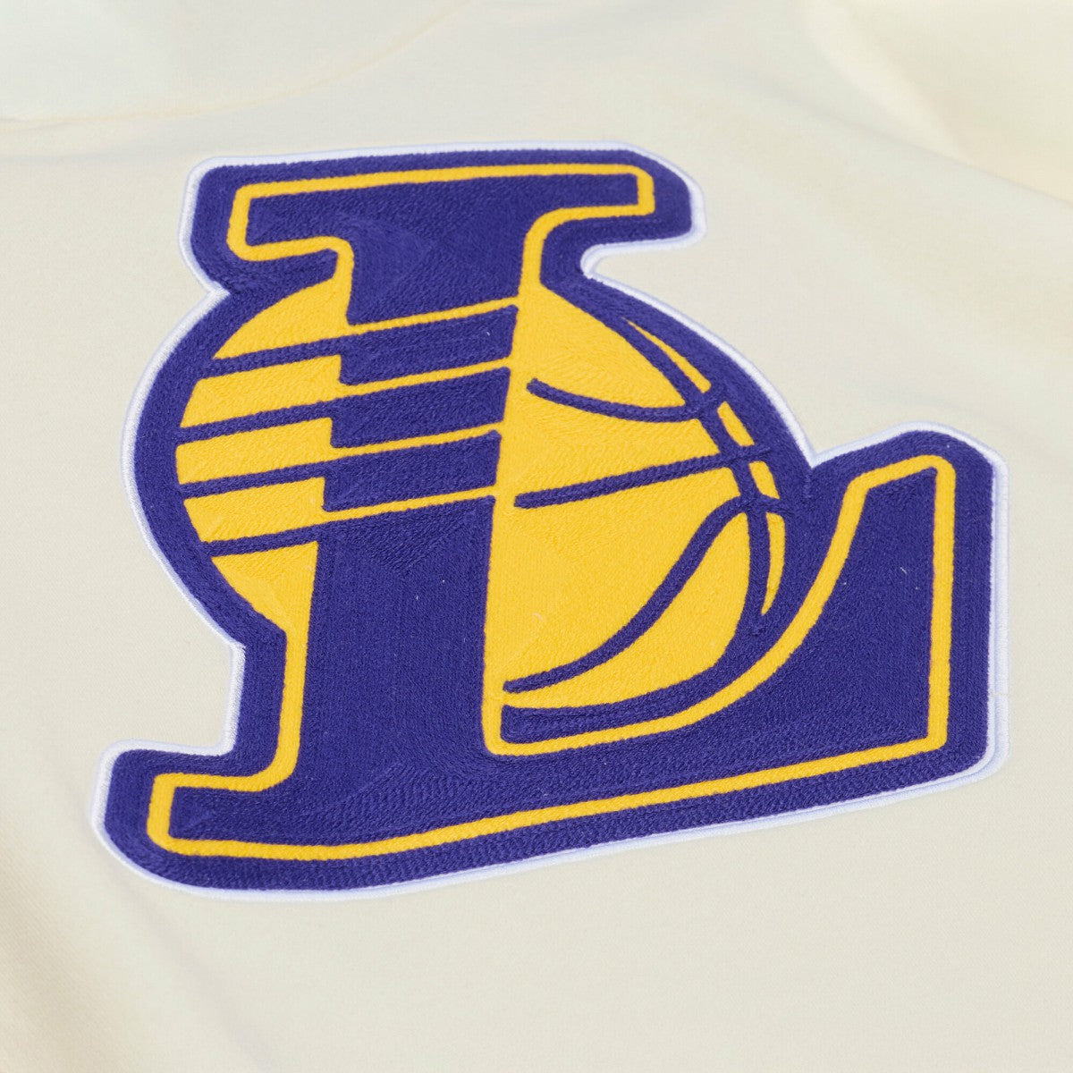 Los Angeles Lakers Hardwood Classics Chainstitch Premium Fleece Hoodie Cream - NBA