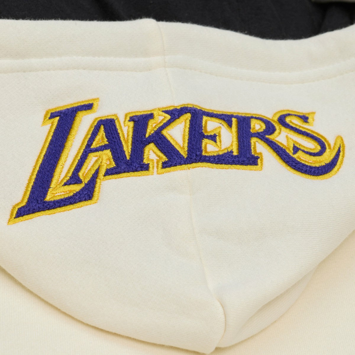 Los Angeles Lakers Hardwood Classics Chainstitch Premium Fleece Hoodie Cream - NBA