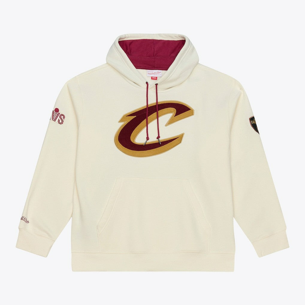 Cleveland Cavaliers Hardwood Classics Chainstitch Premium Fleece Hoodie Cream - NBA