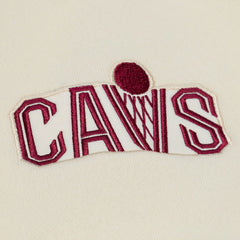Cleveland Cavaliers Hardwood Classics Chainstitch Premium Fleece Hoodie Cream - NBA
