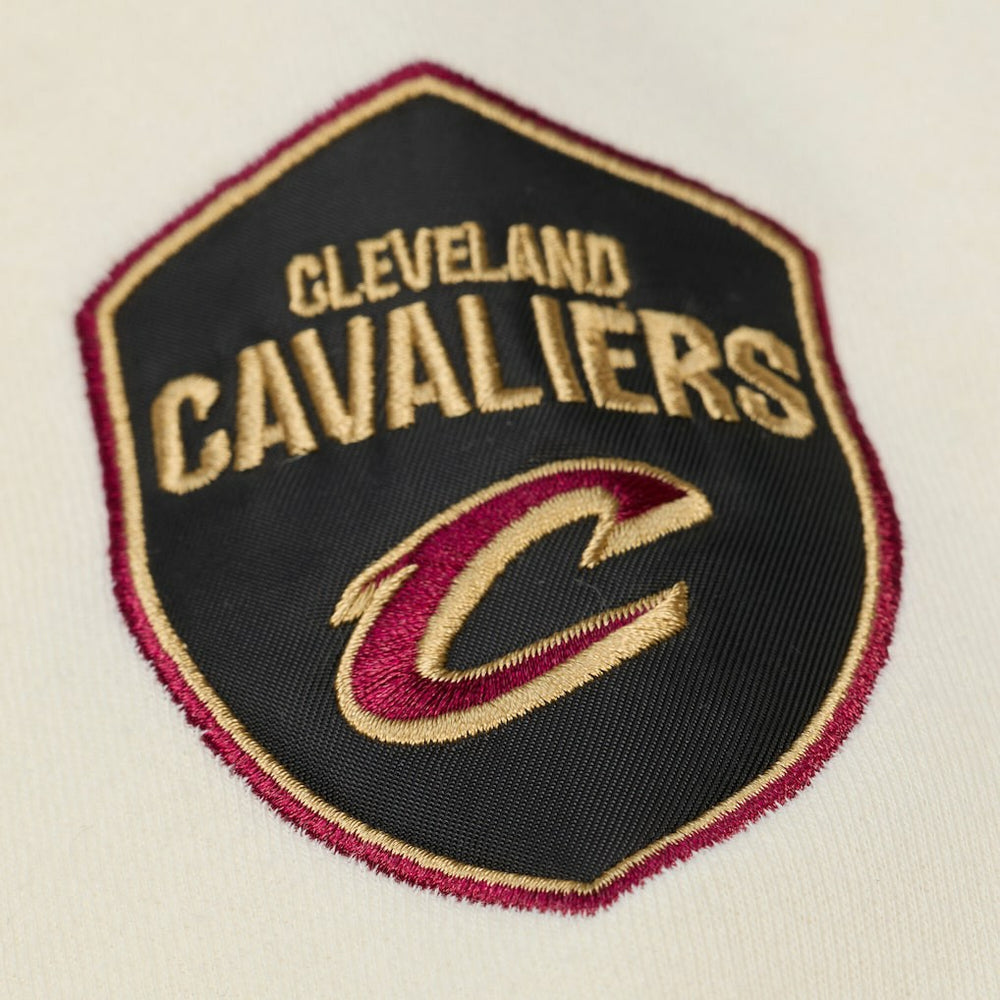 Cleveland Cavaliers Hardwood Classics Chainstitch Premium Fleece Hoodie Cream - NBA