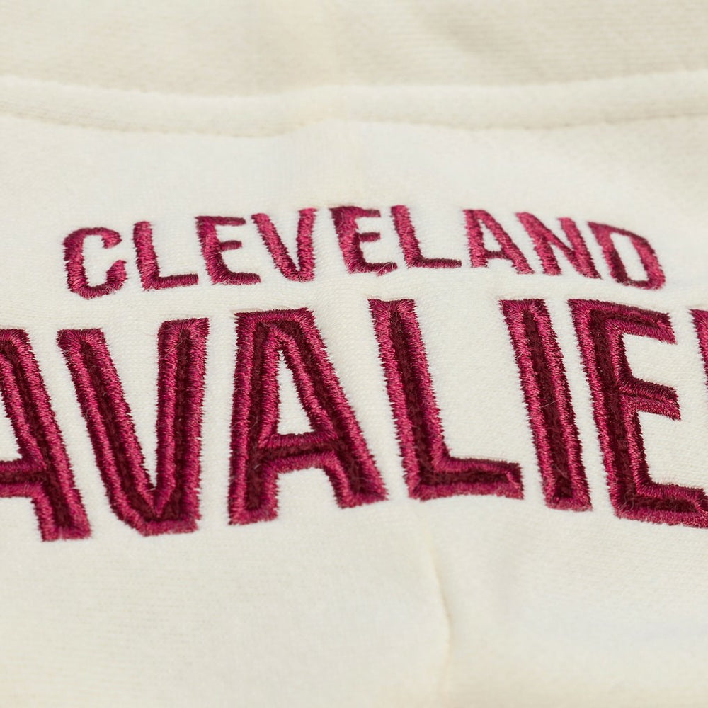 Cleveland Cavaliers Hardwood Classics Chainstitch Premium Fleece Hoodie Cream - NBA