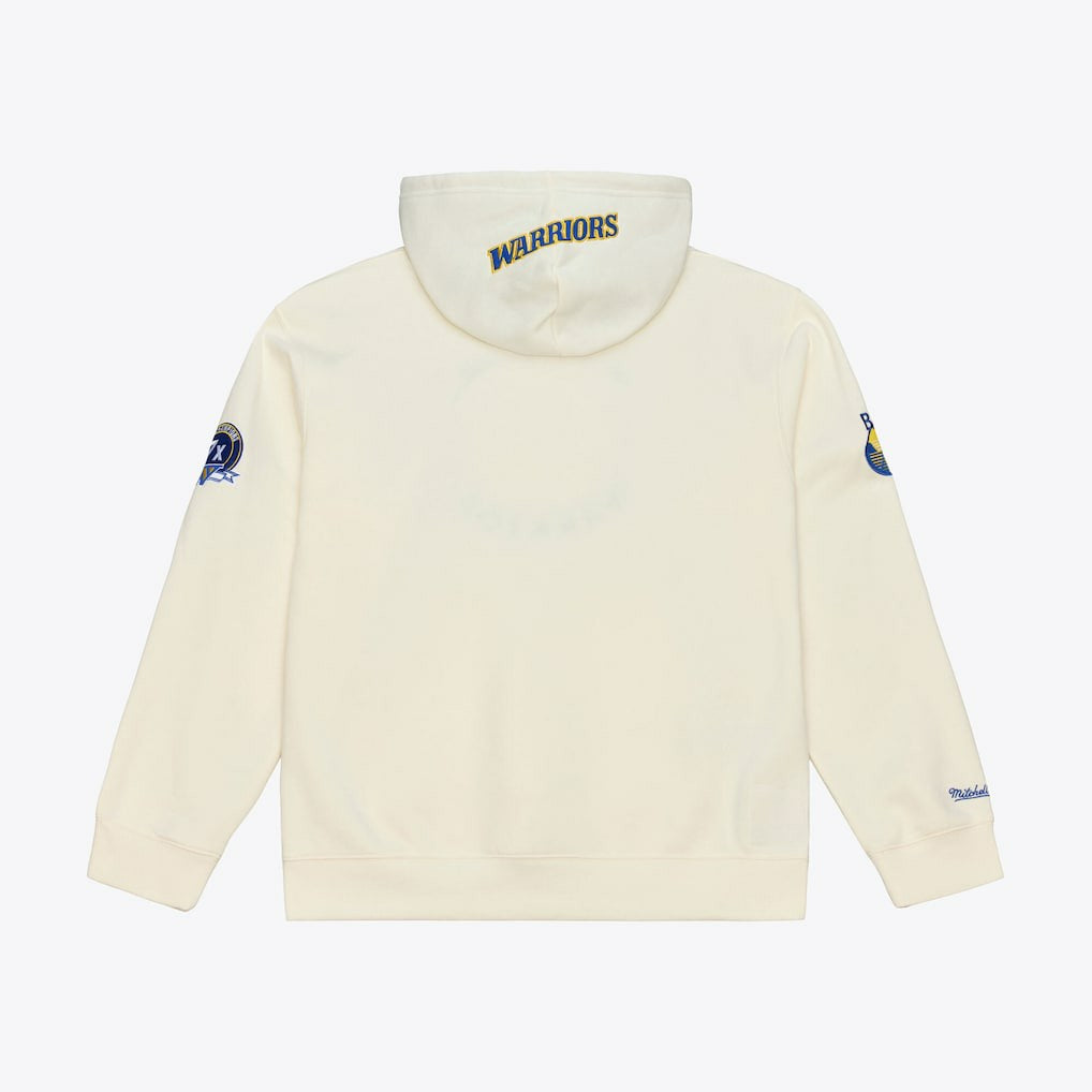 Golden State Warriors Hardwood Classics Chainstitch Premium Fleece Hoodie Cream - NBA