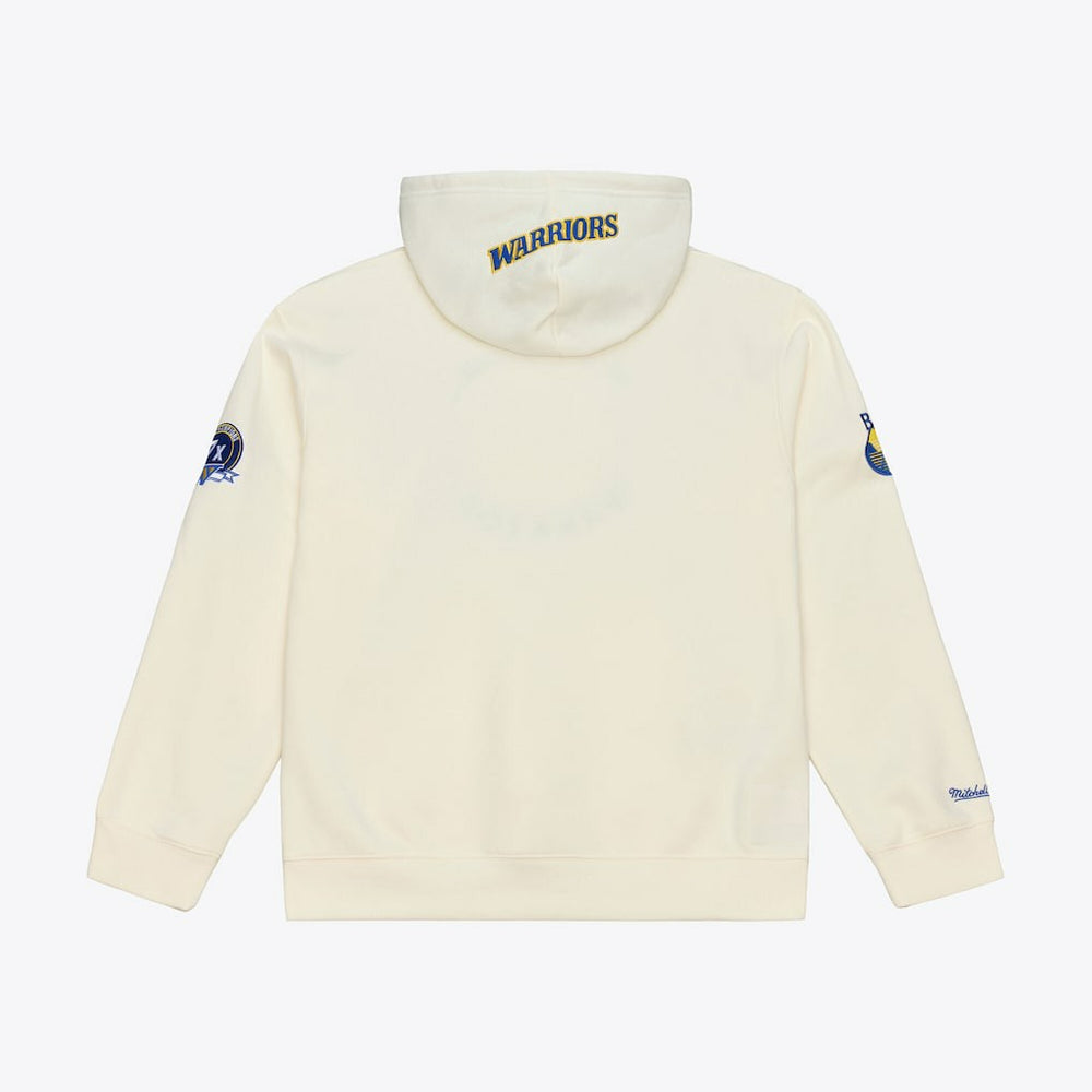 Golden State Warriors Hardwood Classics Chainstitch Premium Fleece Hoodie Cream - NBA