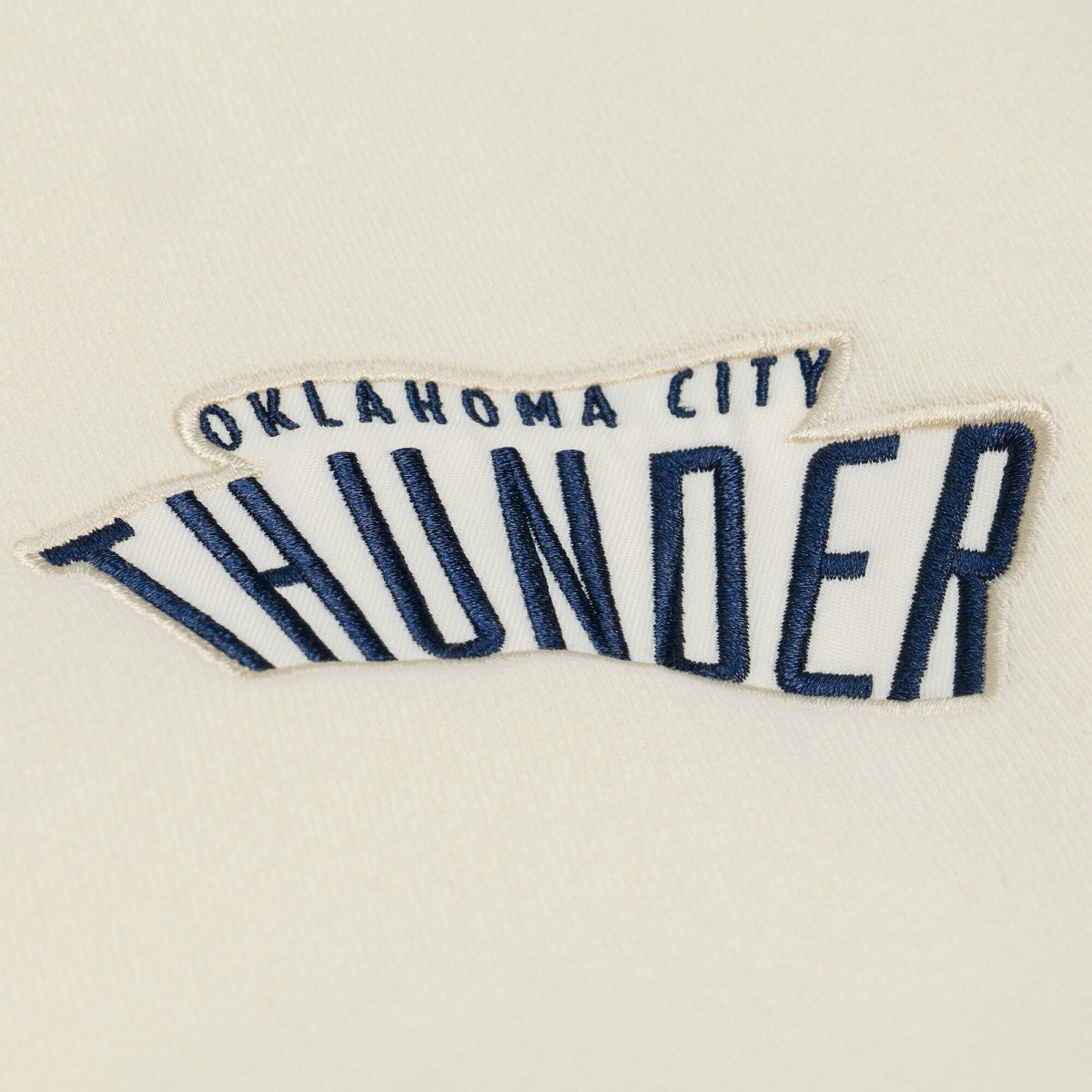 Oklahoma City Thunder Hardwood Classics Chainstitch Premium Fleece Hoodie Cream - NBA