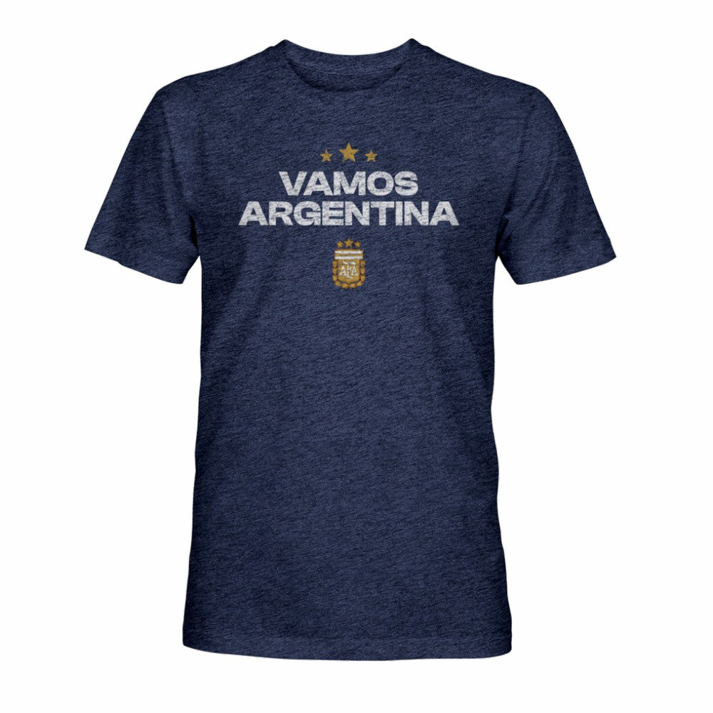 Argentina National Team 1863FC Athletic Wordmark Vintage Tri-Blend T-Shirt Navy - FIFA World CUP