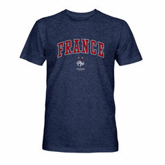 France National Team 1863FC Athletic Wordmark Vintage Tri-Blend T-Shirt Navy - FIFA World CUP