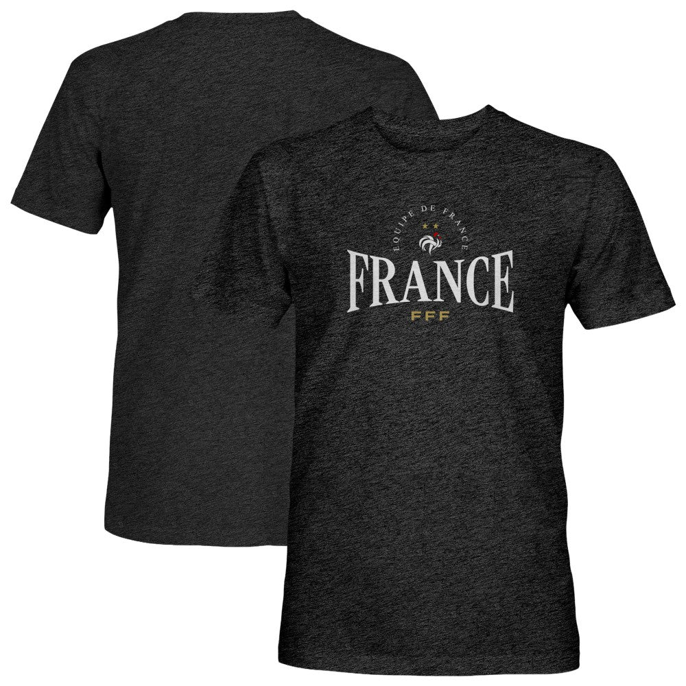 France National Team 1863FC Athletic Wordmark Vintage Tri-Blend T-Shirt Black - FIFA World CUP