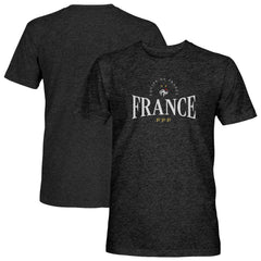 France National Team 1863FC Athletic Wordmark Vintage Tri-Blend T-Shirt Black - FIFA World CUP