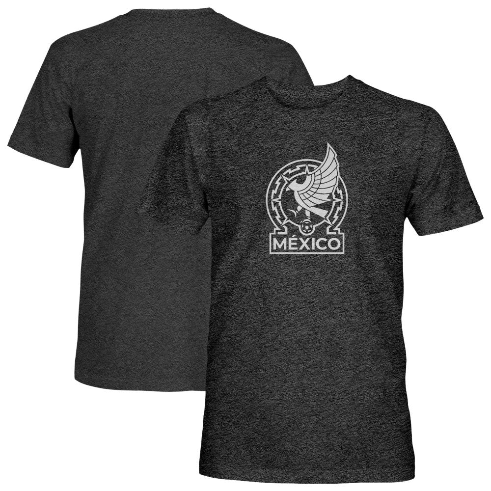 Mexico National Team 1863FC Mono Badge Vintage Tri-Blend T-Shirt Black - FIFA World CUP