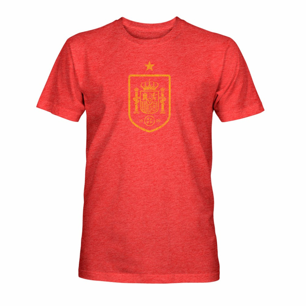 Spain National Team 1863FC Mono Badge Vintage Tri-Blend T-Shirt Red - FIFA World CUP