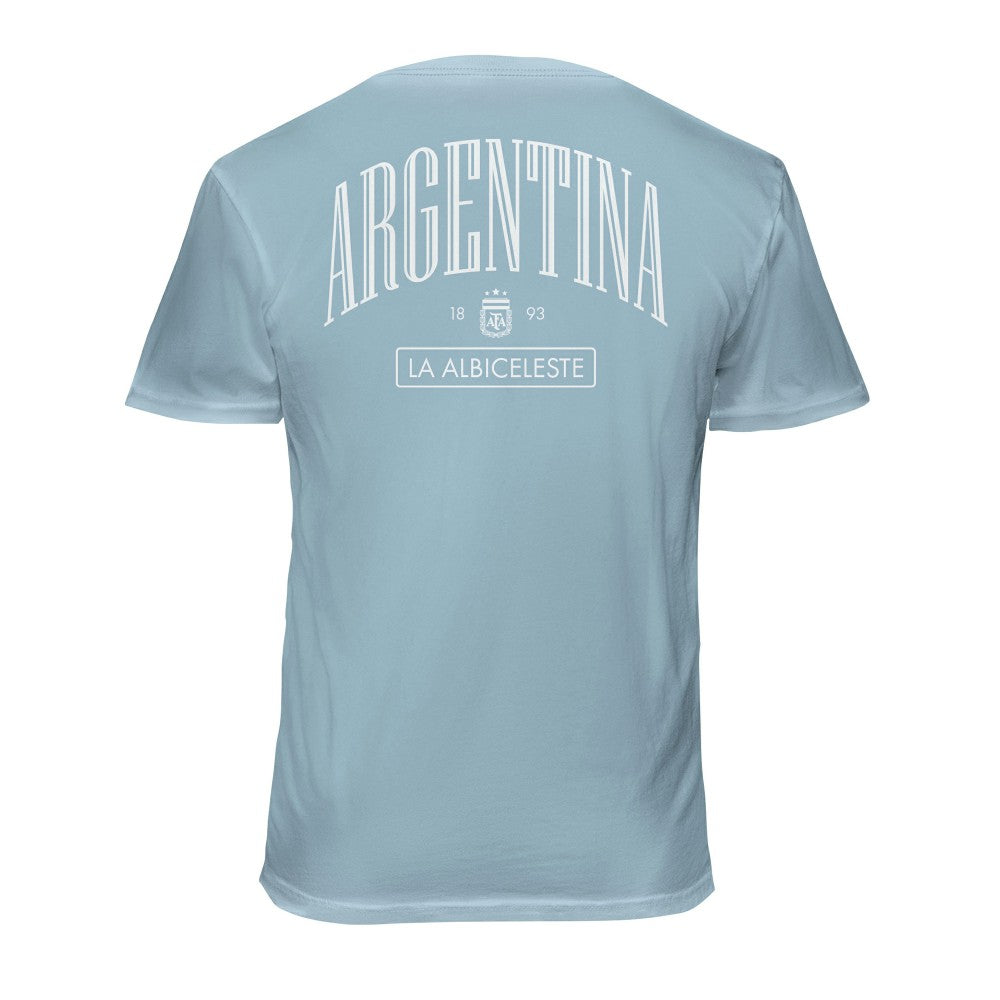 Argentina National Team 1863FC Back Wordmark Soft Wash T-Shirt Light Blue - FIFA World CUP