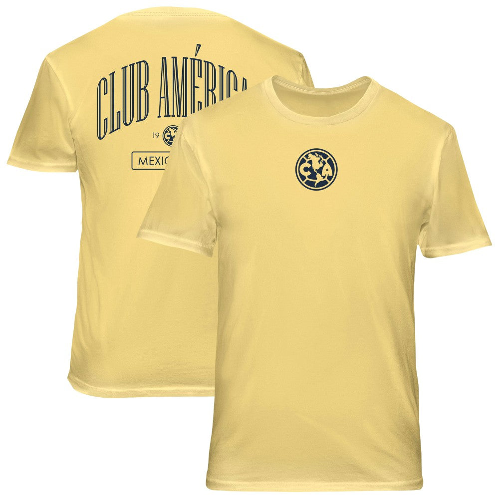 Club America 1863FC Back Wordmark Soft Wash T-Shirt Yellow - FIFA World CUP