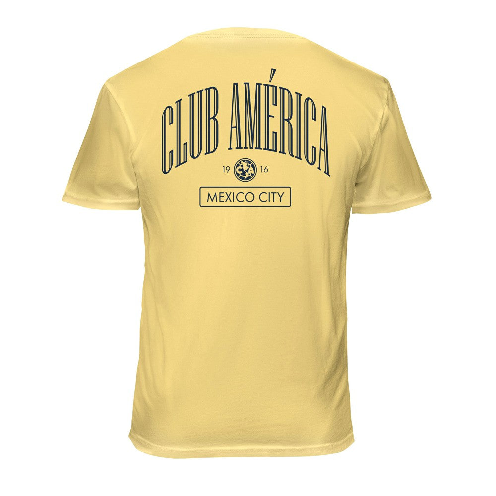 Club America 1863FC Back Wordmark Soft Wash T-Shirt Yellow - FIFA World CUP