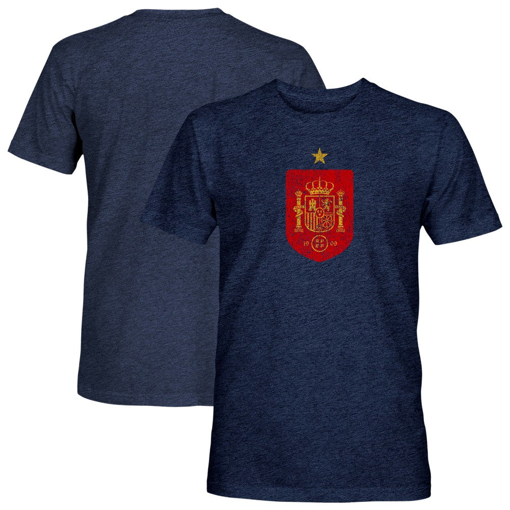 Spain National Team 1863FC Color Badge Tri-Blend T-Shirt Navy - FIFA World CUP