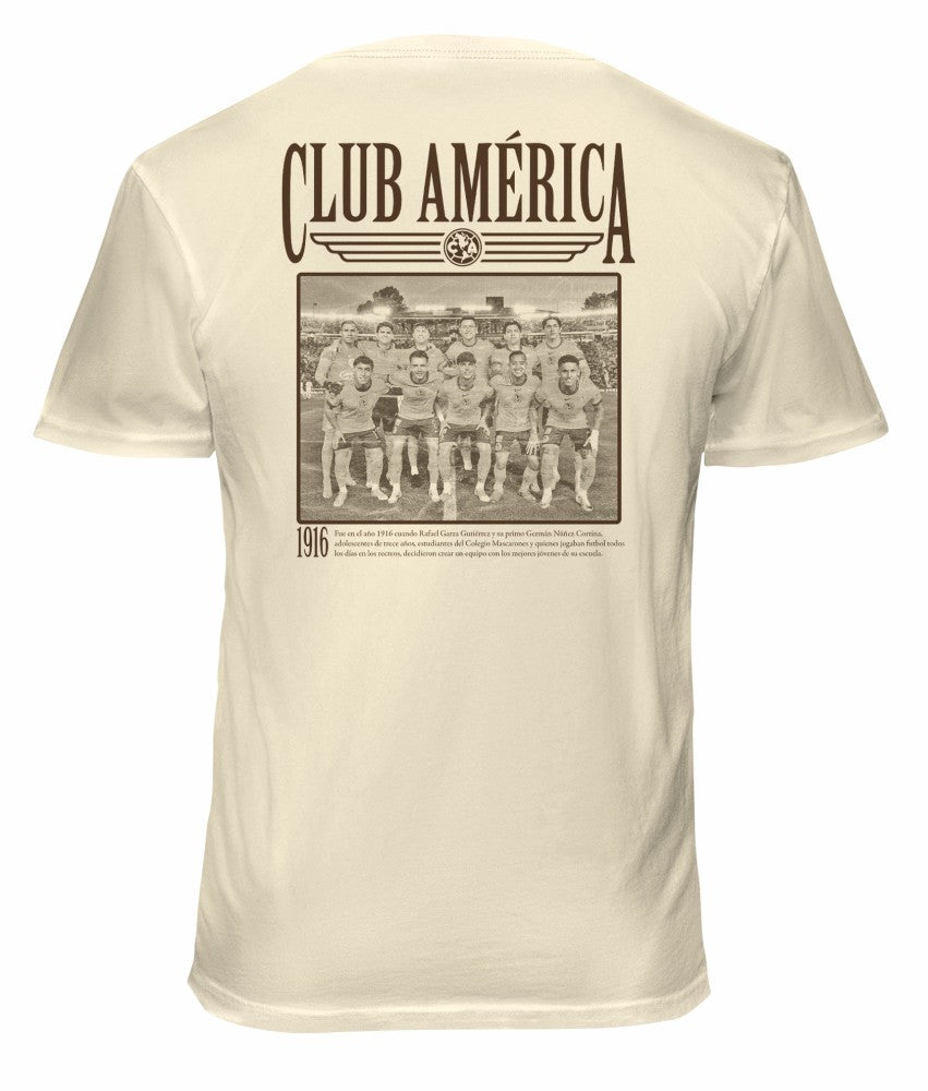 Club America 1863FC Vintage Soft Wash T-Shirt Cream - FIFA World CUP