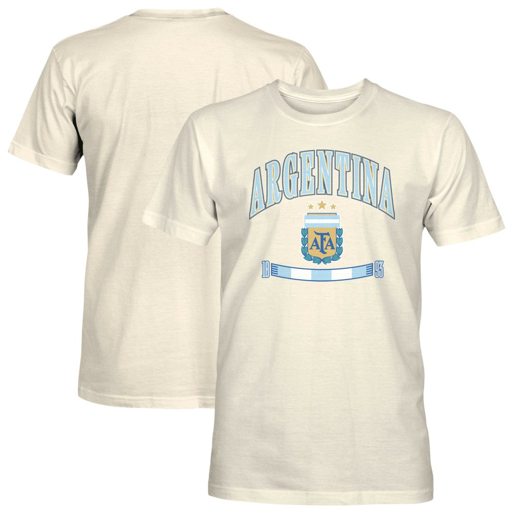Argentina National Team 1863FC Retro Stripes T-Shirt Cream - FIFA World CUP