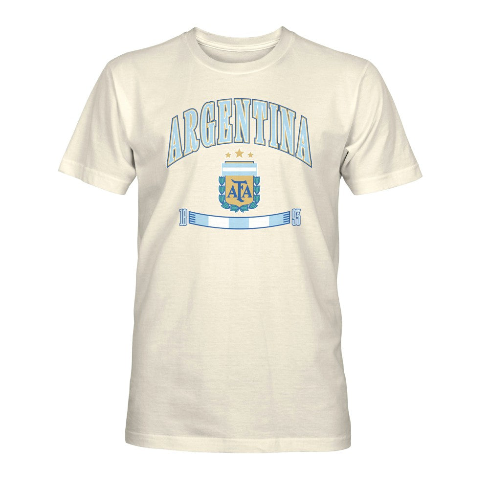 Argentina National Team 1863FC Retro Stripes T-Shirt Cream - FIFA World CUP