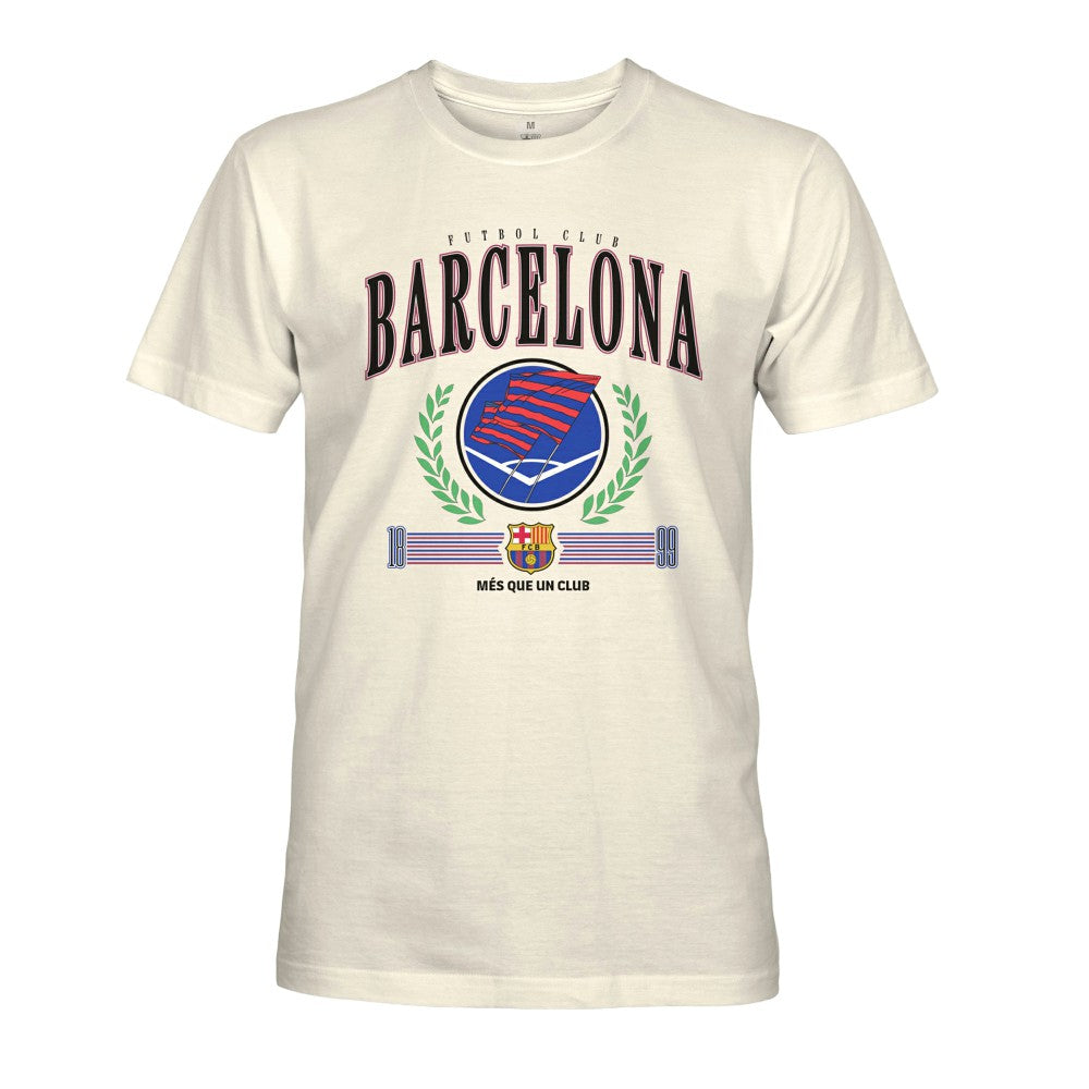 Barcelona 1863FC Retro Stripes T-Shirt Cream - FIFA World CUP