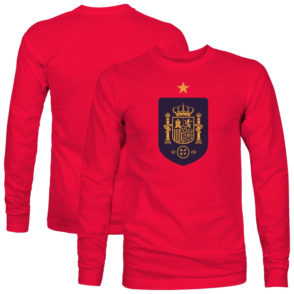 Spain National Team 1863FC Color Badge Long Sleeve T-Shirt Red - FIFA World CUP