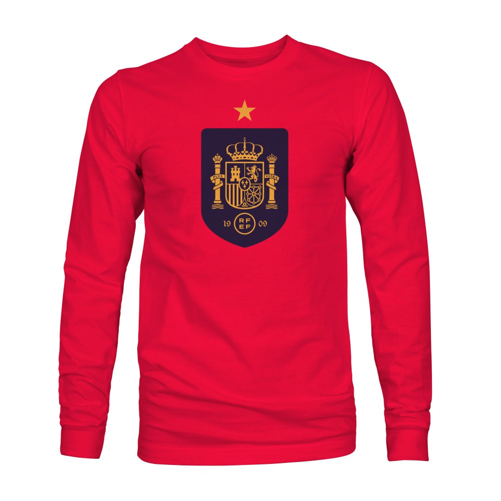 Spain National Team 1863FC Color Badge Long Sleeve T-Shirt Red - FIFA World CUP