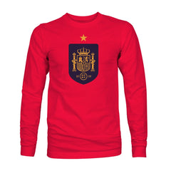 Spain National Team 1863FC Color Badge Long Sleeve T-Shirt Red - FIFA World CUP