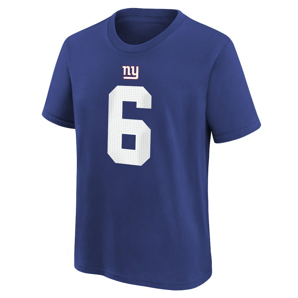 Jaxson Dart New York Giants Youth Name & Number T-Shirt Royal | Nike for Sale