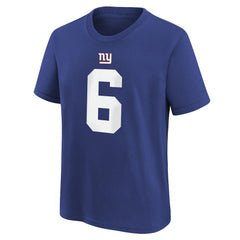Jaxson Dart New York Giants Youth Name & Number T-Shirt Royal | Nike for Sale